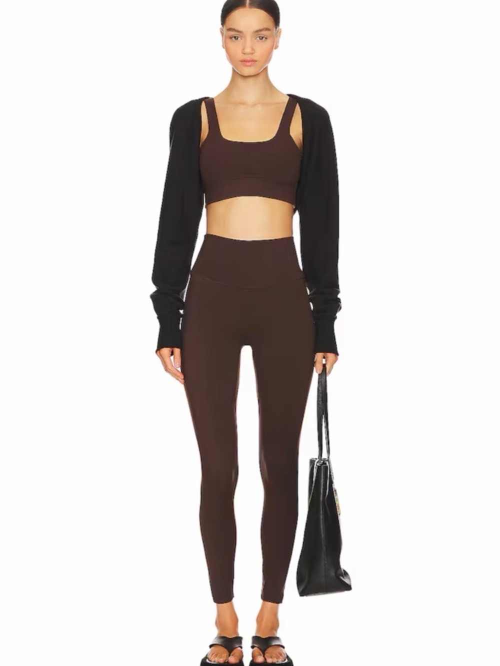 Varley FreeSoft High Rise 7/8 Leggings Coffee Bean Brown Medium